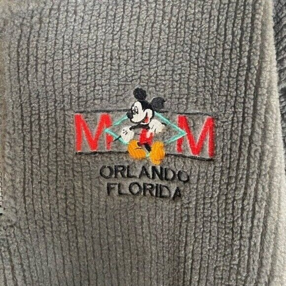 Visions Resortwear Men's Hooded Sweater Sz XL Mickey Mouse Orlando Florida Gray - Picture 8 of 11